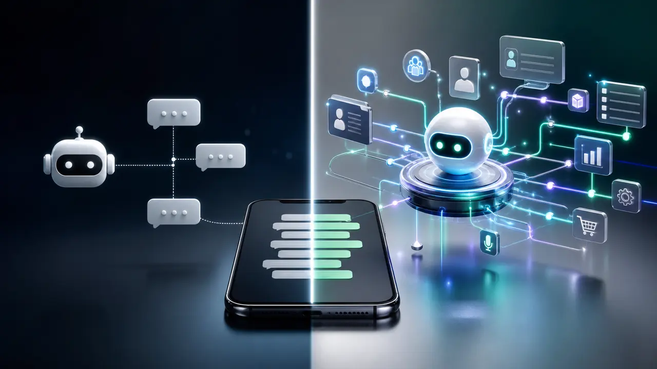 Agentes de IA vs chatbots tradicionais para WhatsApp: qual a diferença e quando usar cada um?